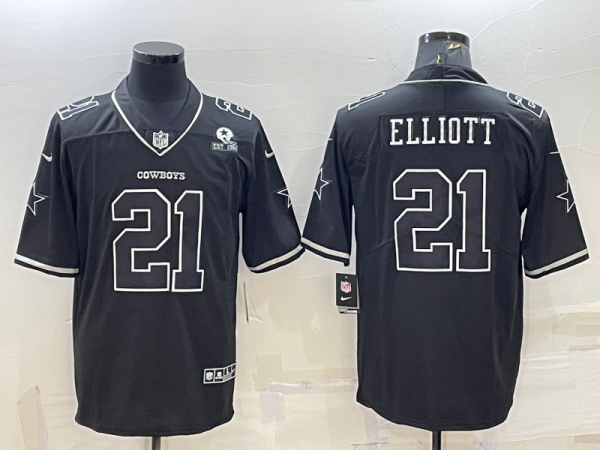 Men's Dallas Cowboys #21 Ezekiel Elliott Black Impact Limited Jersey