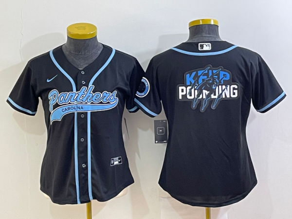 Women Carolina Panthers Team Big Logo With Patch Baseball Nike Jersey