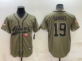 Men's San Francisco 49ers #19 Deebo Samuel Olive Salute To Service Baseball Nike Jersey