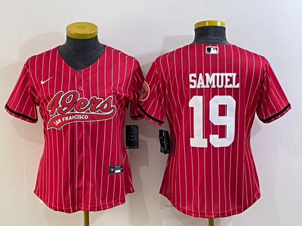 Women San Francisco 49ers #19 Deebo Samuel Red Baseball Nike Jersey