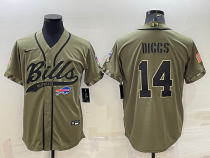 Men's Buffalo Bills #14 Stefon Diggs 2022 Olive Salute To Service Baseball Nike Jersey