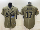 Men's Buffalo Bills #17 Josh Allen 2022 Olive Salute To Service Baseball Nike Jersey