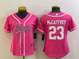 Women San Francisco 49ers #23 Christian McCaffrey Pink Baseball Nike Jersey