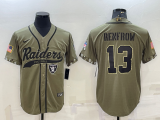 Men's Las Vegas Raiders #13 Hunter Renfrow 2022 Olive Salute To Service Baseball Nike Jersey