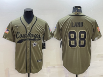 Men's Dallas Cowboys #88 CeeDee Lamb 2022 Olive Salute To Service Baseball Nike Jersey