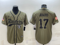 Men's Las Vegas Raiders #17 Davante Adams 2022 Olive Salute To Service Baseball Nike Jersey