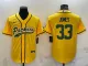 Men's Green Bay Packers #33 Jones Yelllow Baseball Nike Jersey