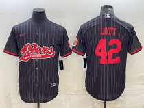 Men's San Francisco 49ers #42 Lott Black Baseball Nike Jersey