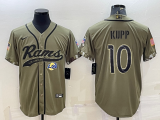 Men's Los Angeles Rams #10 Cooper Kupp 2022 Olive Salute To Service Baseball Nike Jersey