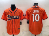Men's Denver Broncos #10 Jerry Jeudy Orange Baseball Nike Jersey