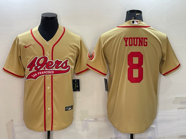 Men's San Francisco 49ers #8 Young Gold Baseball Nike Jersey