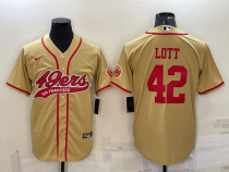 Men's San Francisco 49ers #42 Lott Gold Baseball Nike Jersey