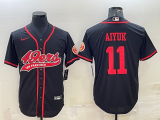 Men's San Francisco 49ers #11 Brandon Aiyuk Black Baseball Nike Jersey