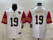 Men's San Francisco 49ers #19 Deebo Samuel White Gold With 75th Anniversary Patch Vapor Limited Jersey
