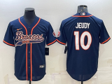 Men's Denver Broncos #10 Jerry Jeudy Blue Baseball Nike Jersey