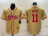 Men's San Francisco 49ers #11 Brandon Aiyuk Gold Baseball Nike Jersey