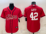 Men's San Francisco 49ers #42 Lott Red Baseball Nike Jersey