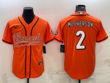 Men's Cincinnati Bengals #2 Evan McPherson Orange Baseball Jersey