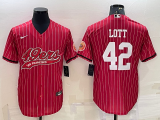 Men's San Francisco 49ers #42 Lott Red Baseball Nike Jersey