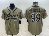 Men's Los Angeles Rams #99 Aaron Donald 2022 Olive Salute To Service Baseball Nike Jersey