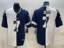 Men's Dallas Cowboys #7 Trevon Diggs White/Navy Split Split Vapor Untouchable Limited Jersey