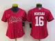 Women San Francisco 49ers #16 Joe Montana Red Baseball Nike Jersey