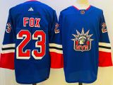 Men's New York Rangers #23 Adam Fox Blue 2022 Reverse Retro Jersey