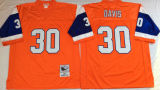 #30 Terrell Davis Orange NFL Denver Broncos Throwback Premier Jersey