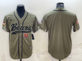 Men's Chicago Bears Blank 2022 Olive Salute To Service Baseball Nike Jersey