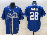 Men's Indianapolis Colts #28 Taylor Blue Baseball Nike Jersey