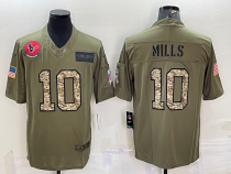Men's Houston Texans #10 Mills Olive Camo Olive Salute To Service Limited Jersey