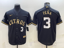 MLB Houston Astros #3 Jeremy Peña Black/Gold Jersey