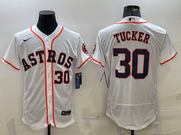 MLB Houston Astros #30 Kyle Tucker White Flex Elite Jersey