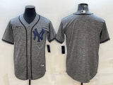 MLB New York Yankees Blank Grey Fashion Jersey