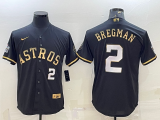 MLB Houston Astros #2 Alex Bregman Black/Gold Jersey