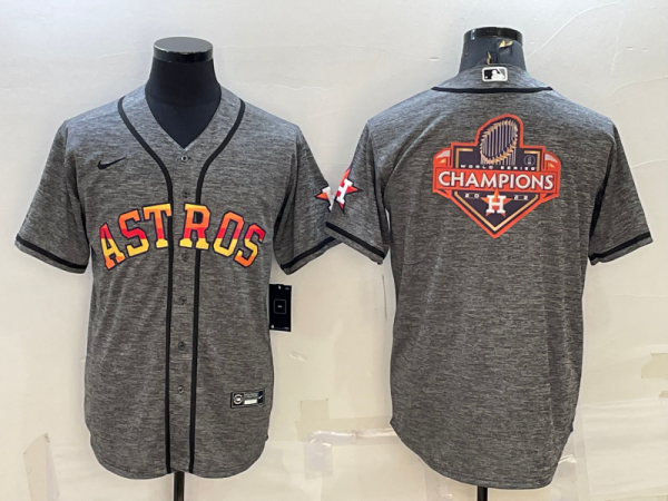 MLB Houston Astros Blank Grey Champion Fashion Jersey