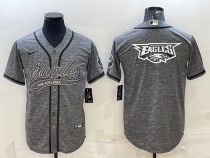 Men's Philadelphia Eagles Grey Team Big Logo With Patch Baseball Nike Jersey