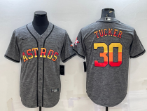 MLB Houston Astros #30 Kyle Tucker Grey Fashion Jersey