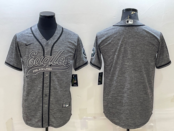 Men's Philadelphia Eagles Blank Grey Baseball Nike Jersey