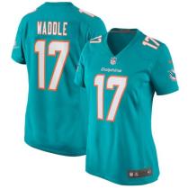 Women Miami Dolphins #17 Jaylen Waddle Aqua Vapor Untouchable Limited Jersey