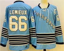 Men's Pittsburgh Penguins #66 Mario Lemieux Blue Team Classics Jersey