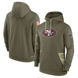 Men's San Francisco 49ers 2022 Olive Salute To Service Therma Performance Pullover Hoodie