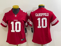 Women San Francisco 49ers #10 Garoppolo 2022 New Red Vapor Untouchable Limited Jersey