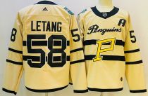 Men's Pittsburgh Penguins #58 Kris Letang 2023 Winter Classic Cream Jersey