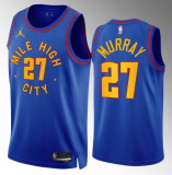 NBA Denver Nuggets #27Jamal Murray Blue 2022-23 Statement Edition Jersey