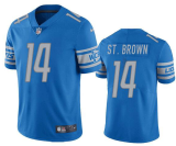 Men's Detroit Lions #14 Amon Ra St Brown Blue Vapor Untouchable Limited Jersey