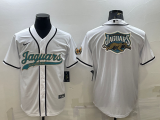 Men's Jacksonville Jaguars White Blank 2022 Team Big Logo With Patch Baseball Nike Jersey