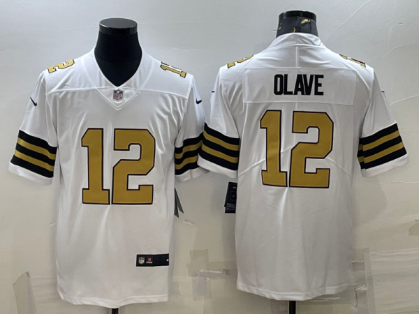 Men's New Orleans Saints #12 Olave White Color Rush Limited Jersey