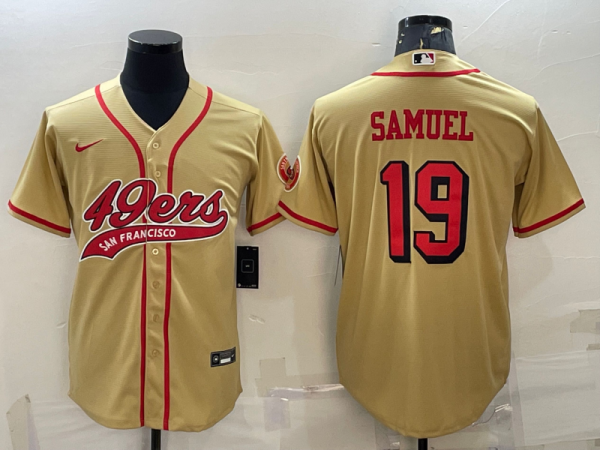 Men's San Francisco 49ers #19 Deebo Samuel Gold Baseball Nike Jersey