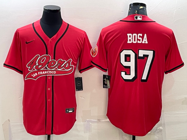 Men's San Francisco 49ers #97 Nick Bosa Red Baseball Nike Jersey